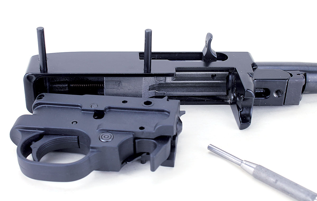 Installation requires pushing out the receiver cross pins…
